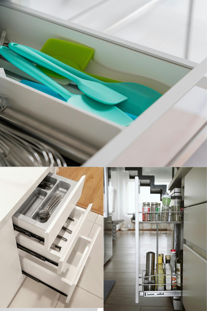 Como organizar cozinha pequena: 7 soluções inteligentes para ganhar espaço divisor talheres organização utencilios cozinha pequena planejado.jpg