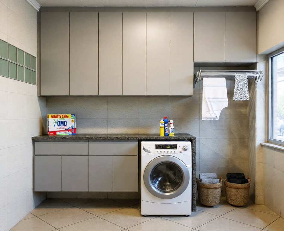 Como organizar lavanderia pequena: 8 ideias práticas para ganhar espaço lavanderia pequena organização planejados