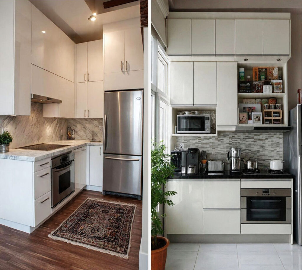 móveis planejados para cozinha pequena com armários até o teto.jpg